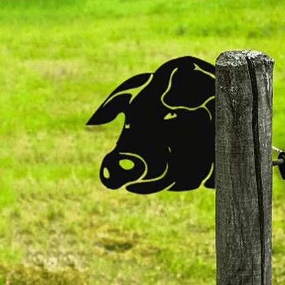 Metal Barnyard Sculpture Silhouette for Garden & Yard – Farm Animal Figures in Rustic Iron – Outdoor Lawn Ornament Decor for Country Home