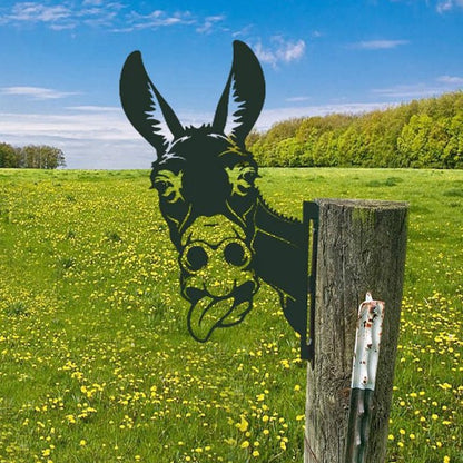 Metal Barnyard Sculpture Silhouette for Garden & Yard – Farm Animal Figures in Rustic Iron – Outdoor Lawn Ornament Decor for Country Home