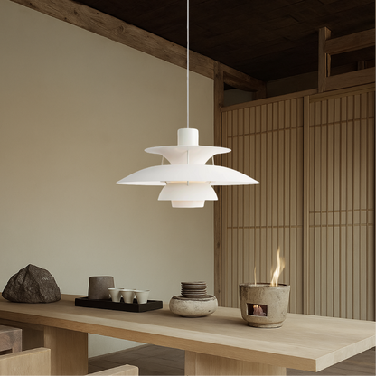 Layered Aluminum Ceiling Fixture Black 20 in Diameter for Kitchen Islands Dining Areas Modern Nordic Style Overhead Lighting E27 Socket Diff