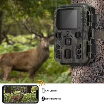 WiFi Trail Camera with Night Vision & Motion Sensor for Outdoor Wildlife Observation & Property Security Monitoring