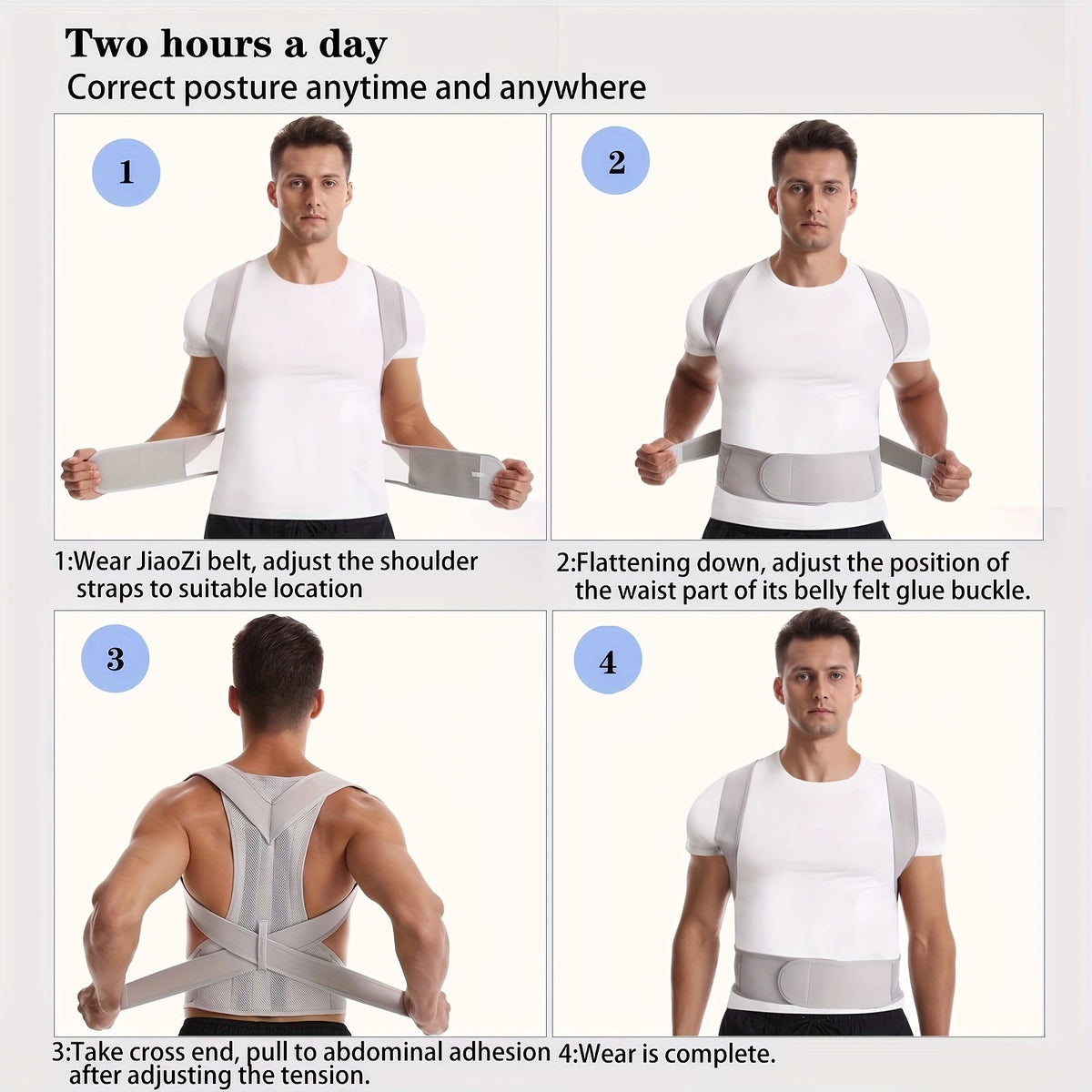 Adjustable Posture Corrector Brace for Back Support – Breathable Neoprene Upper Back Straightener for Men & Women