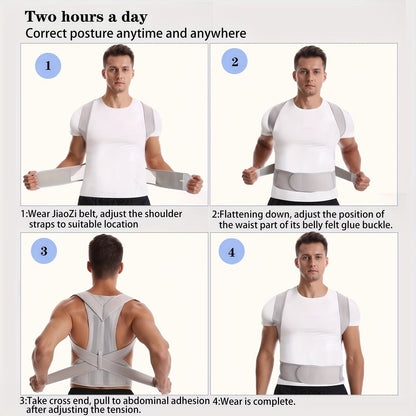 Adjustable Posture Corrector Brace for Back Support – Breathable Neoprene Upper Back Straightener for Men & Women