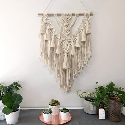 Bramble Macrame Wall Hanging - Handcrafted Cotton Tapestry, Boho Wall Art Decor