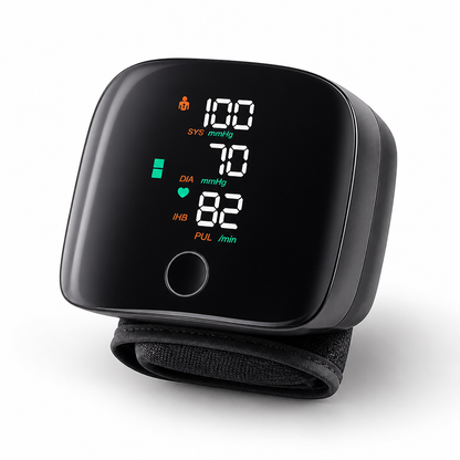 Backlit LED & Voice-Guided Rechargeable Wrist Blood Pressure Monitor (2-User Memory)