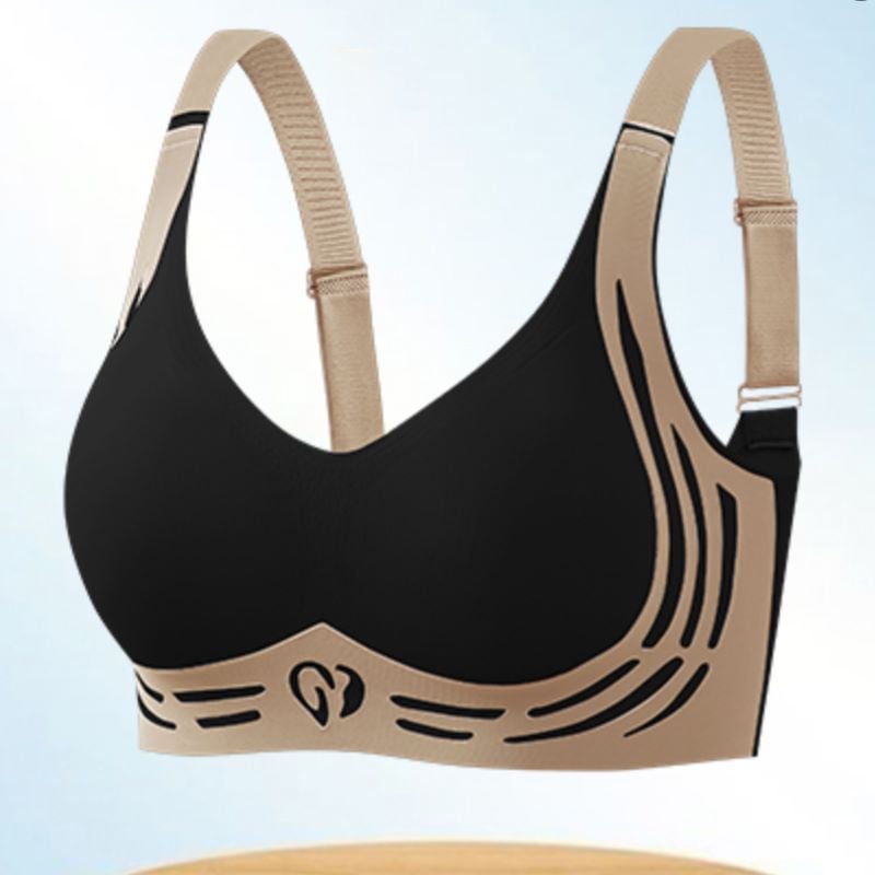 Wireless Lift Bra with Wide Straps – Wire-Free Support and Smoothing U-Back Design for Full Coverage