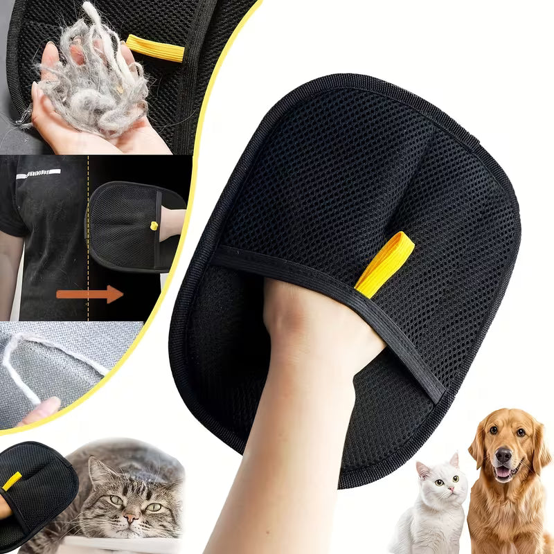Dual-Sided Silicone Pet Grooming Glove for Dogs & Cats – Gentle Deshedding Mitt for Long & Short Hair