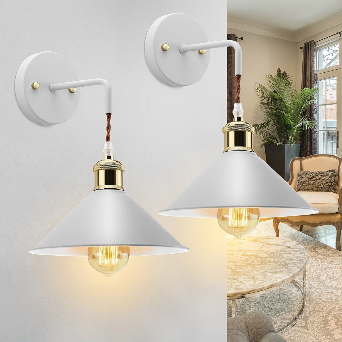 Industrial Wall Light Fixture – Oil-Rubbed Metal Accent Lamp for Bedroom, Living Room & Hallway – E26 Hardwired Sconce