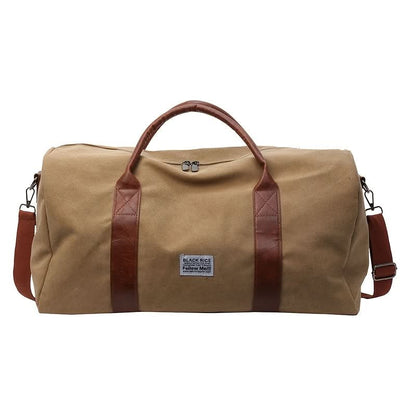 Canvas Overnight Duffel Bag with Multi-Compartment Storage for Travel & Gym
