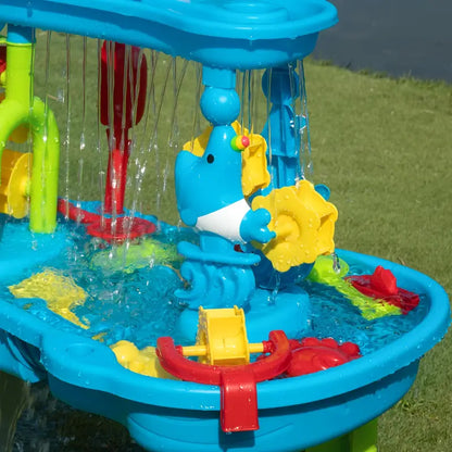 Kids Outdoor Water Activity Play Station with Bucket Pouring System & Accessories for Backyard Fun