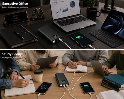 Ortekor Portable Power Bank 20000mAh with Digital Display & LED Flashlight – Fast Charging Portable Charger, Best Power Bank for iPhone, Samsung & USB Devices