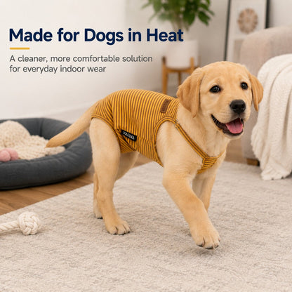 Ortekor Washable Female Dog Heat Pants for Home & Furniture Protection - Adjustable Sanitary Diaper with Shoulder Straps