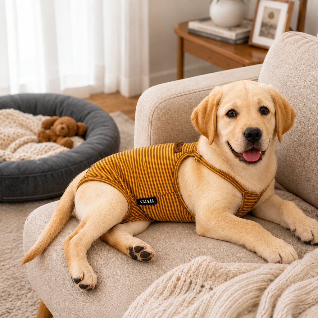 Ortekor Washable Female Dog Heat Pants for Home & Furniture Protection - Adjustable Sanitary Diaper with Shoulder Straps