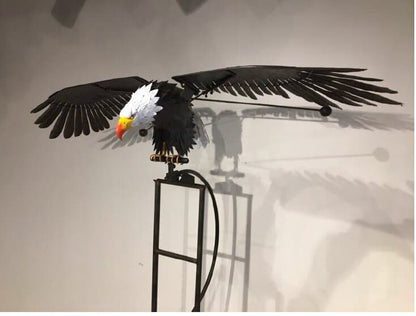 Metal Spinning Garden Wind Spinner Sculpture for Yard Outdoor Lawn Ornament Kinetic Windmill Decor Bird Eagle Owl Patio Balcony Decorative