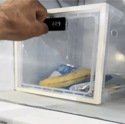 Lockable Food Storage Container with Combination Lock, Plastic Storage Bin, Clear Storage Container for Refrigerator