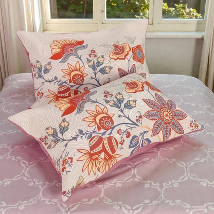 Cotton Pillowcase Set 2-Pack Standard Size 20x30 Botanical Print Bedroom Decor Natural Fiber Bedding Floral Pattern Pillow Covers