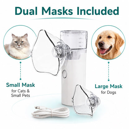 Ortekor Portable Pet Nebulizer Care Kit for Cats & Dogs - Quiet Mist Device for Senior & Sensitive Pets