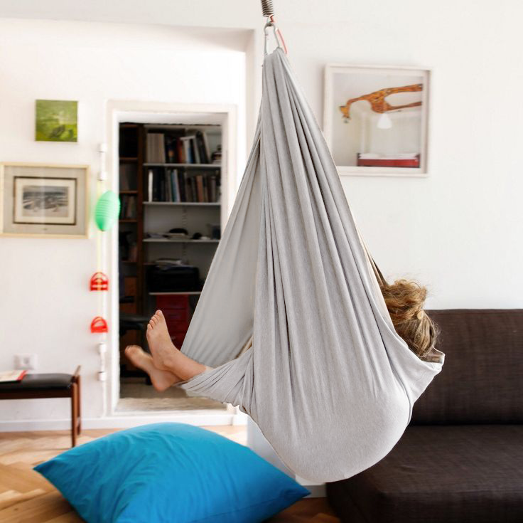 Indoor Sensory Swing for Kids – Cocoon Hammock Chair for Calming & Focus – Cotton Hanging Seat for Children's Play Room, Bedroom, Therapy