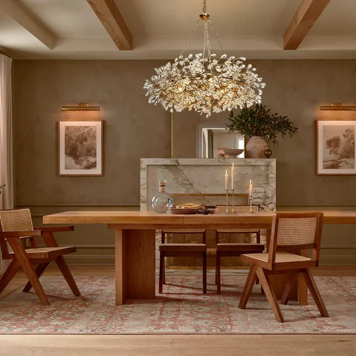 Round Multi-Light Statement Chandelier 39-60 in 6-12 Sockets Metal Crown for Dining Room Foyer Entryway Living Room