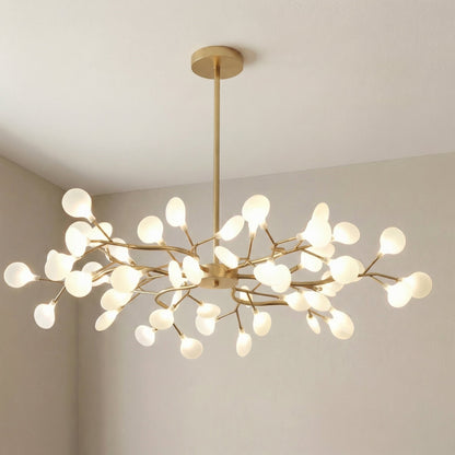 Branch Chandelier with Acrylic Globes – Cascading LED Statement Light for Dining Room & Living Room – Modern Tree Design – Warm White