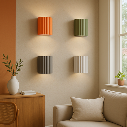 Round Resin Sconce 13-Inch LED Fixture Color Changing Hardwired Bedroom Hallway Reading Nook Diffused Glow Minimalist Contemporary Interior