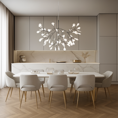 Large Branch Chandelier Black Iron & Acrylic 80 in Wide LED Overhead Fixture for Dining Room Living Room High Ceiling Open Plan Homes Warm G