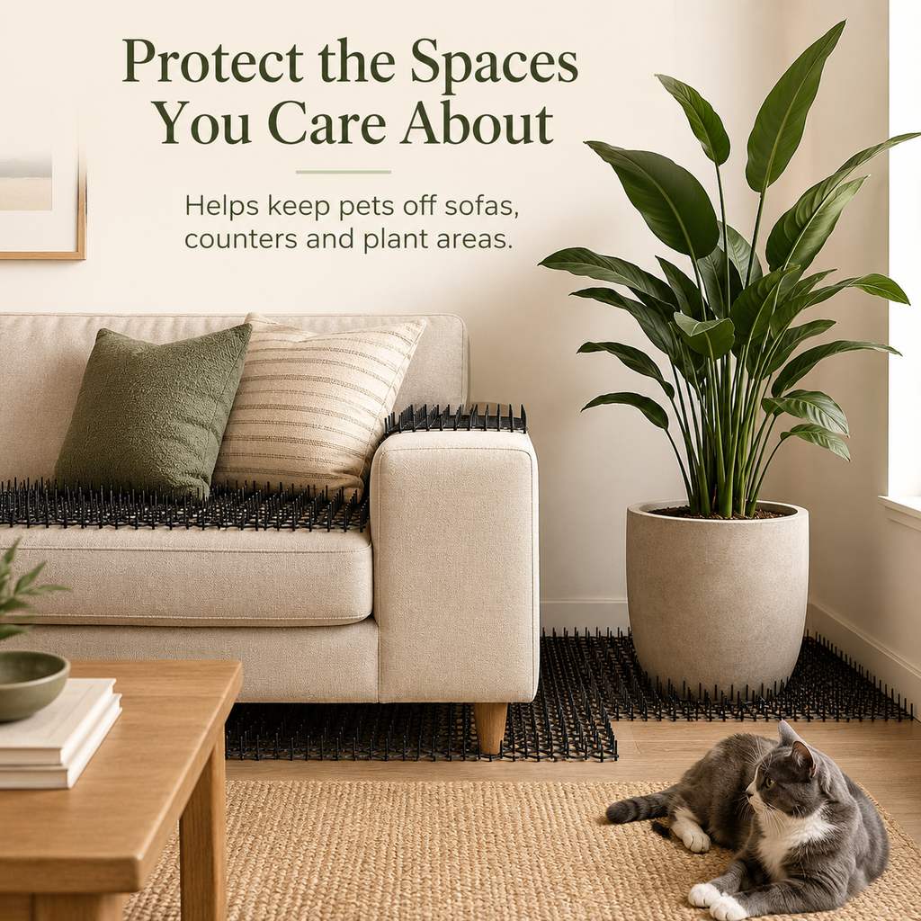 Ortekor Flexible Cat Deterrent Mat for Sofas & Gardens - Protect Furniture and Plants