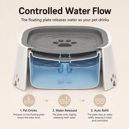 Ortekor Floating Pet Water Bowl for Home & Car - Less Splash, Cleaner Floors