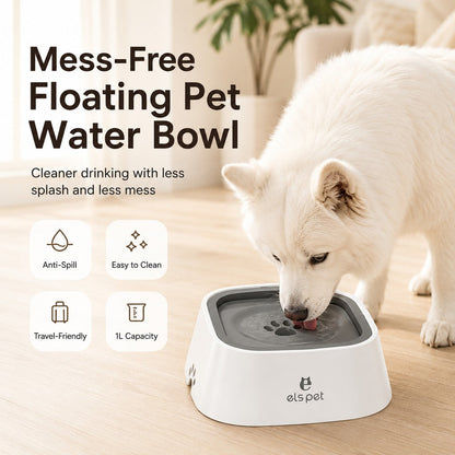 Ortekor Floating Pet Water Bowl for Home & Car - Less Splash, Cleaner Floors