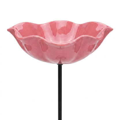 Flower-Shaped Bird Bath & Bee Watering Station Garden Stake for Hummingbirds Butterflies Pollinators Backyard Decor
