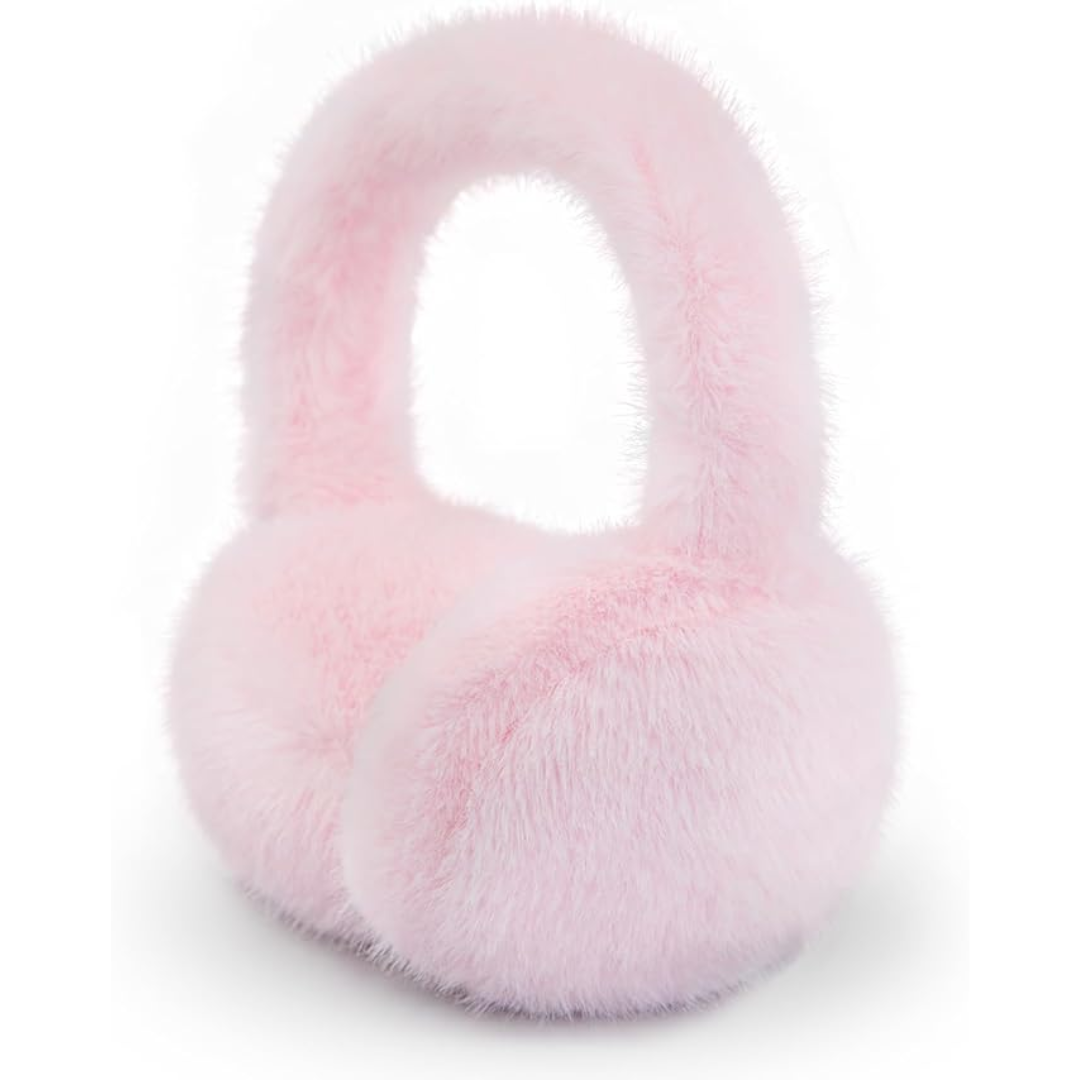 Foldable Winter Earmuffs with Plush Synthetic Fur for Women & Men – Adjustable Compact Ear Covers for Cold Weather
