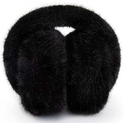 Foldable Winter Earmuffs with Plush Synthetic Fur for Women & Men – Adjustable Compact Ear Covers for Cold Weather