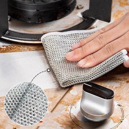 Mesh Scrubbing Cloths Kitchen Dish Cleaning Set Gentle Surface Safe Cookware Scrubber 10-Pack for Pots Pans