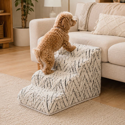 Ortekor High-Density Foam Pet Stairs for Small Dogs & Cats – Gentle Steps for Bed, Couch & Sofa, Non-Slip Washable Pet Steps to Reduce Jumping