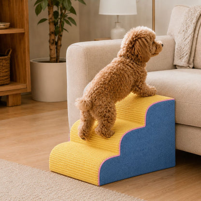 Ortekor High-Density Foam Pet Stairs for Small Dogs & Cats – Gentle Steps for Bed, Couch & Sofa, Non-Slip Washable Pet Steps to Reduce Jumping