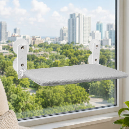 Ortekor Foldable Cat Window Hammock for Apartments - No-Drill Suction Perch for Sunny Naps Without Taking Up Floor Space