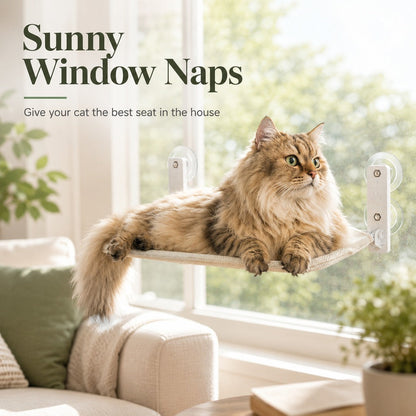 Ortekor Foldable Cat Window Hammock for Apartments - No-Drill Suction Perch for Sunny Naps Without Taking Up Floor Space
