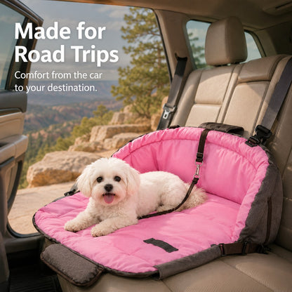 Ortekor 2-in-1 Foldable Dog Travel Bed & Carry Bag – Portable Cushioned Pet Bed for Road Trips, Car Rides & Home – Folds for Easy Travel & Cozy Rest Anywhere