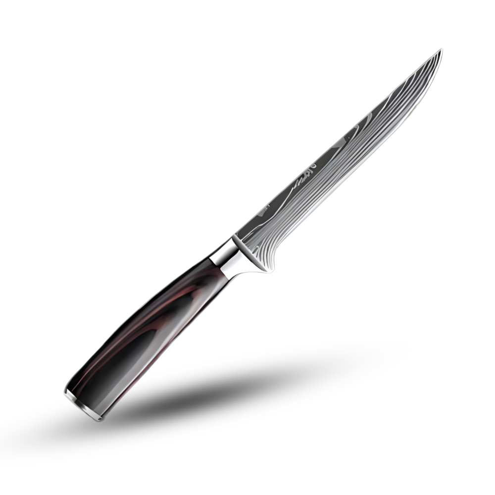 Professional Damascus Steel Kitchen Knife Set with Laminated Wood Handles – 10-Piece Culinary Collection