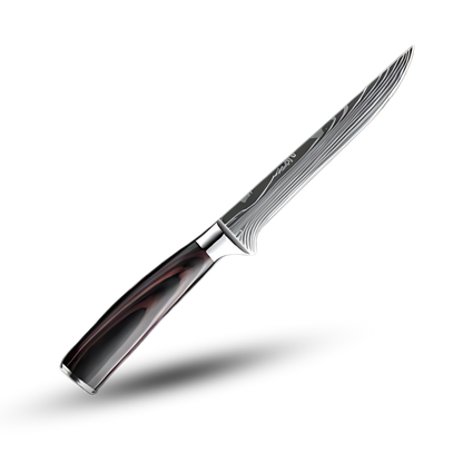 Professional Damascus Steel Kitchen Knife Set with Laminated Wood Handles – 10-Piece Culinary Collection