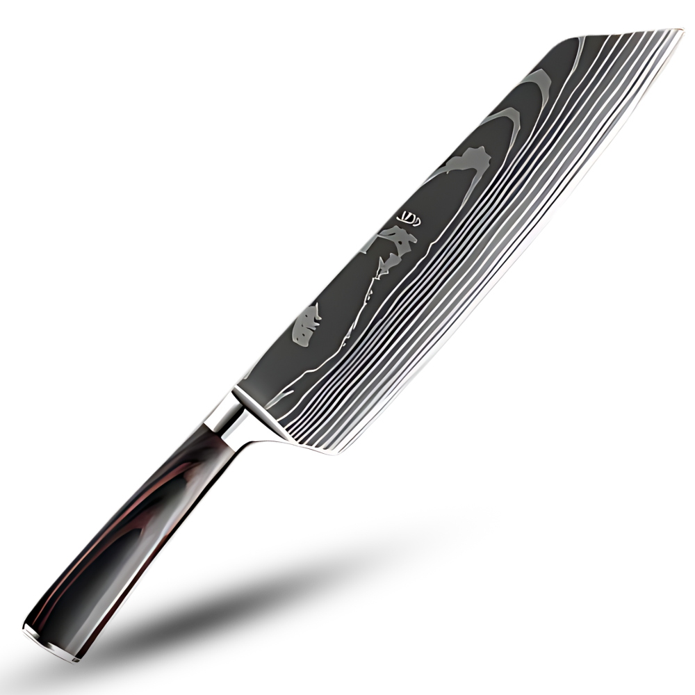 Professional Damascus Steel Kitchen Knife Set with Laminated Wood Handles – 10-Piece Culinary Collection