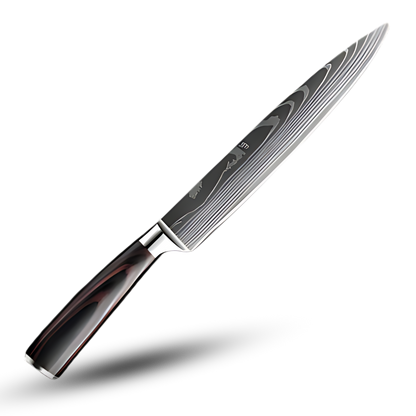 Professional Damascus Steel Kitchen Knife Set with Laminated Wood Handles – 10-Piece Culinary Collection