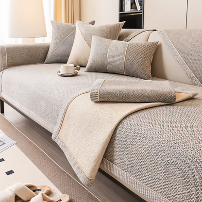 Furniture Protector Couch Cover with Anti-Slip Backing for Living Room Sofas - Breathable Stretch Slipcover for Everyday Use