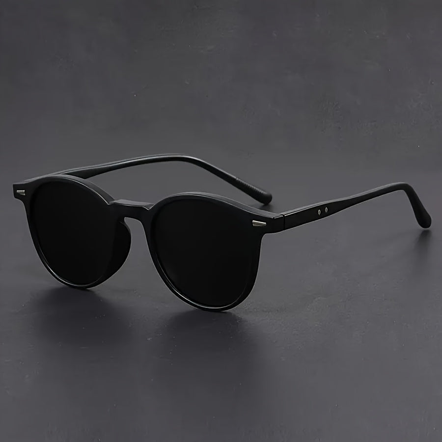 Men's Round Tortoiseshell Sunglasses – Retro Circle Frame Eyewear for Everyday Wear & Urban Style – Lightweight Polycarbonate Shades