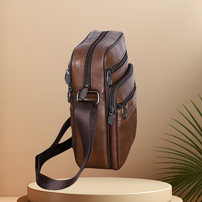 Elegant Leather Shoulder Bag for Men with Adjustable Strap | Versatile Design for Everyday Use