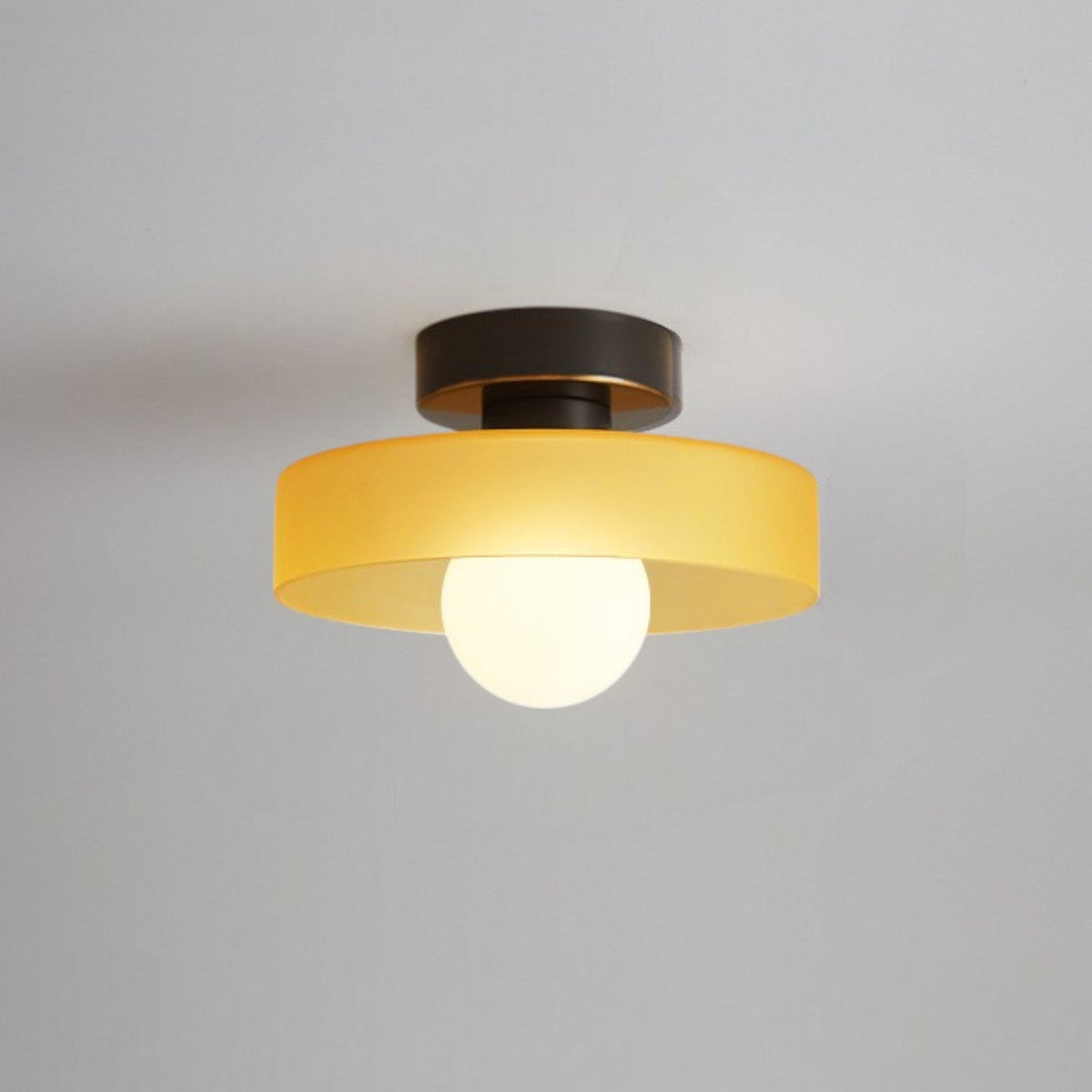 Geometric Glass Flush Mount Ceiling Light – Art Deco Style Fixture for Bedroom, Dining Room & Hallway – G9 LED Compatible – 9.5 in Diameter