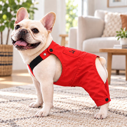 Ortekor French Bulldog Overalls Jumpsuit with Adjustable Straps – Comfortable Everyday Dog Outfit for Walks, Travel & Outdoor Adventures