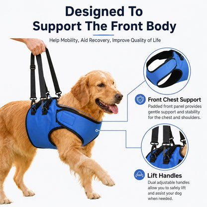 Ortekor Front Leg Support Harness for Senior Dogs – Mobility Lift Aid for Walking, Stairs & Car Rides