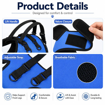 Ortekor Front Leg Support Harness for Senior Dogs – Mobility Lift Aid for Walking, Stairs & Car Rides