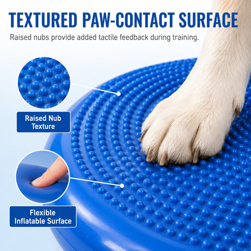Ortekor Inflatable Dog Balance Disc with Pump - At-Home Balance & Coordination Training for Dogs with Limited Exercise Space