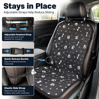 Ortekor Front Seat Pet Car Cover for Dogs - Waterproof Seat Protector for Mud, Fur & Scratches | Universal Fit for Cars, SUVs & Trucks